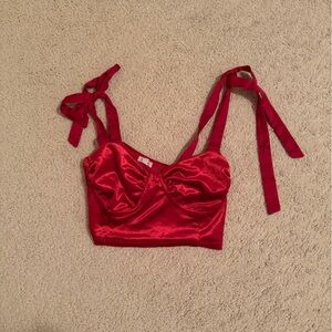 Garage velvet bustier top